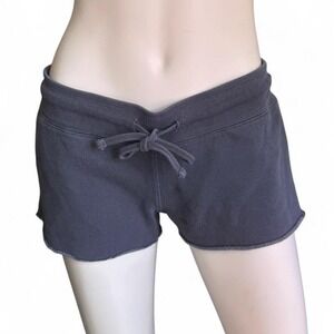 John Galt Low‎ Rise Foldover Lounge Shorts Y2K soft charcoal gray